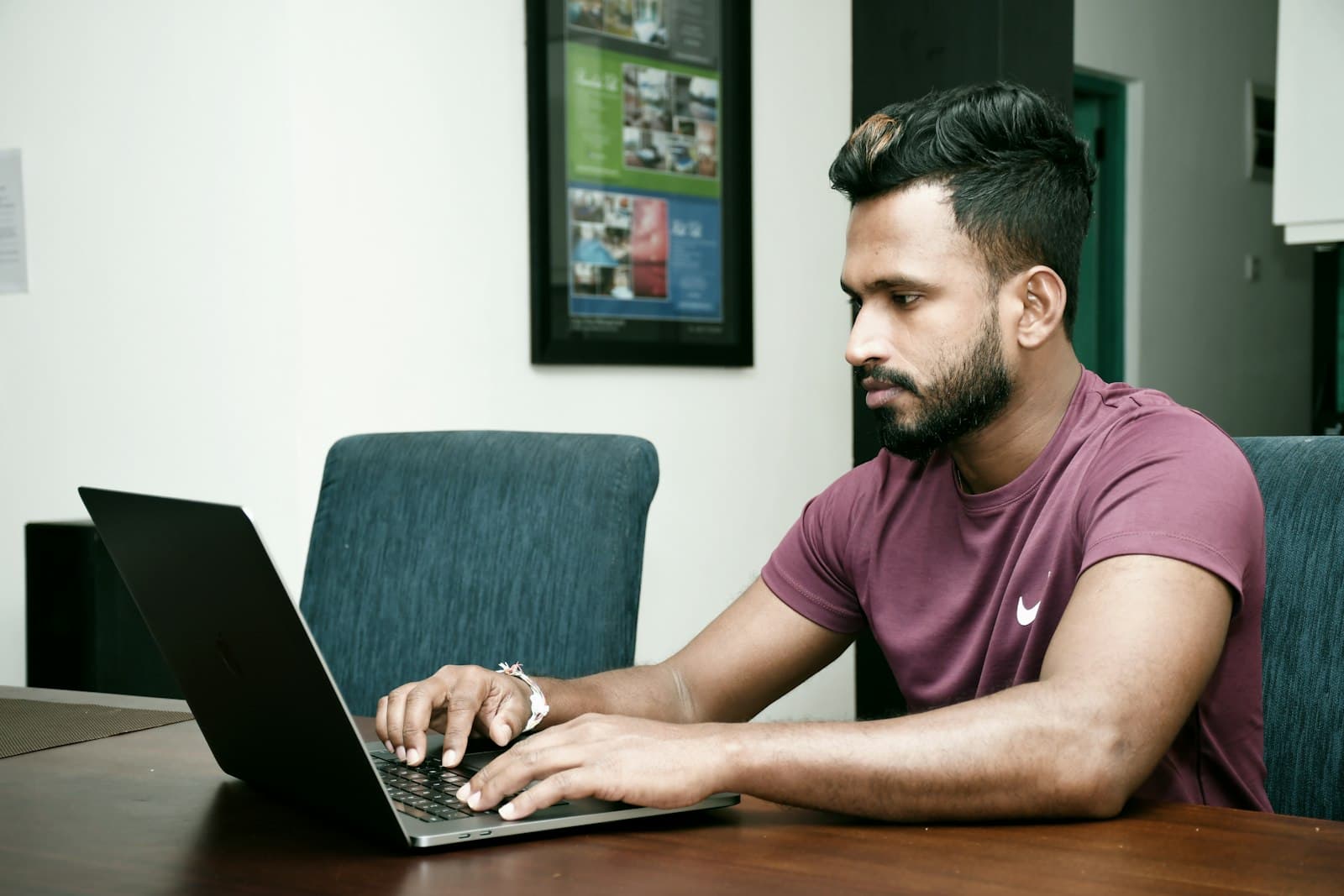 Business owner working on a laptop